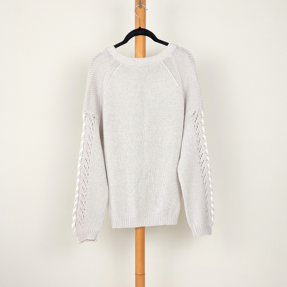 Michael Stars Lace-Up Sleeve Sweater - Picture 2 of 6